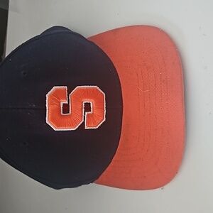 Syracuse U Orangemen Hat Baseball Cap Wool Blend One Fit Blue Orange SU Logo